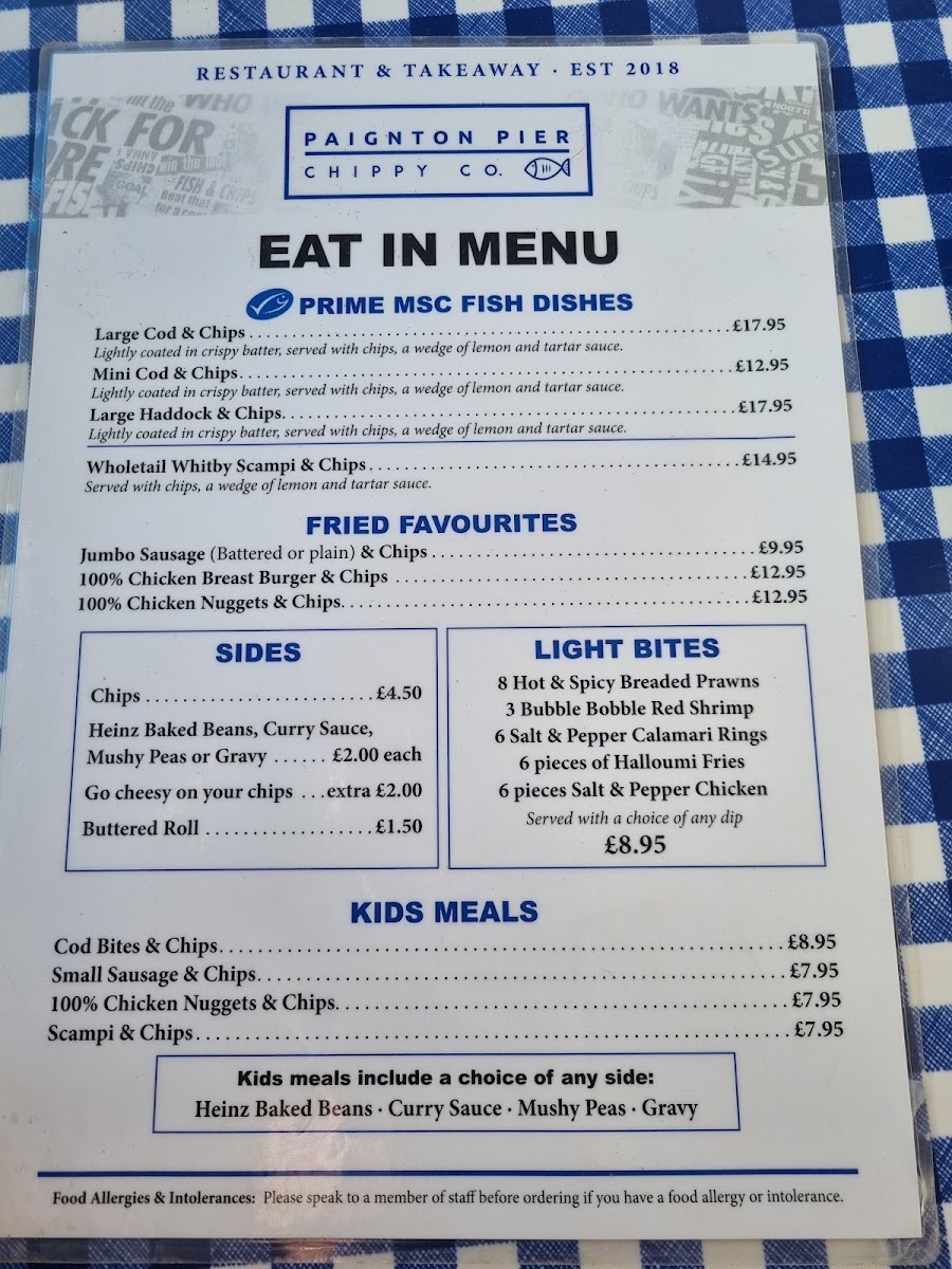Paignton Pier Chippy Co. Menu - Image 3